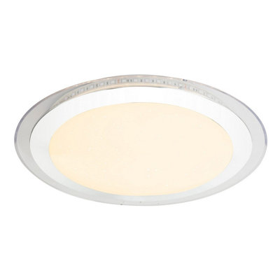 Luminosa Lighting Luminosa Nicole Ii Integrated Led Semi Flush Ceiling Light Chrome Led Dimmable 3000-6000K Remote Control from B&Q