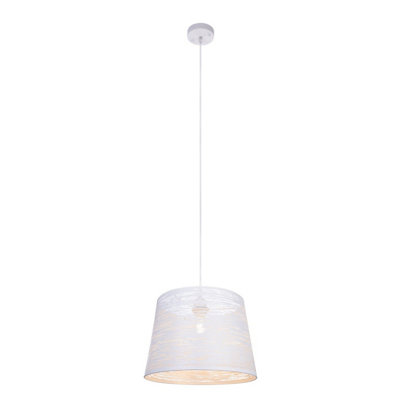 Luminosa Lighting Luminosa Becca Dome Pendant Ceiling Light White 1X E27 from B&Q
