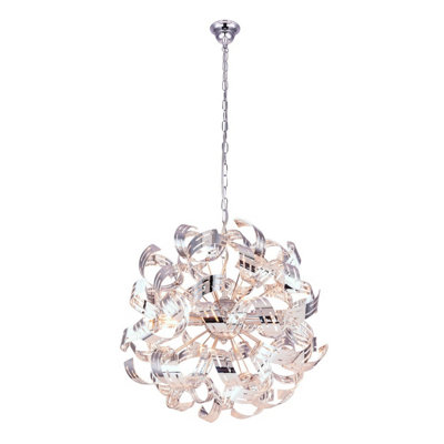 Luminosa Lighting Luminosa Falla Ribbon Pendant Ceiling Light Chrome 4X E14 from B&Q