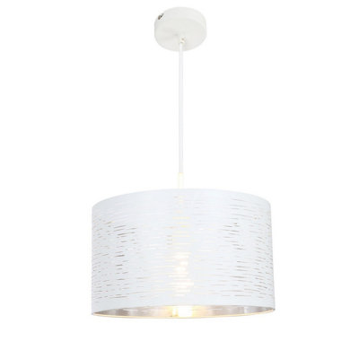 Luminosa Lighting Luminosa Barca Cylindrical Pendant Ceiling Light White 1X E27 from B&Q
