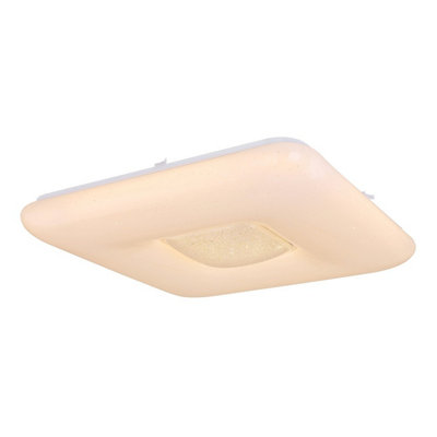 Luminosa Lighting Luminosa Trystan Flush Ceiling Light White 1X Rgbw Led Dimmable 3000-6400K Remote Control Tuya Smart from B&Q