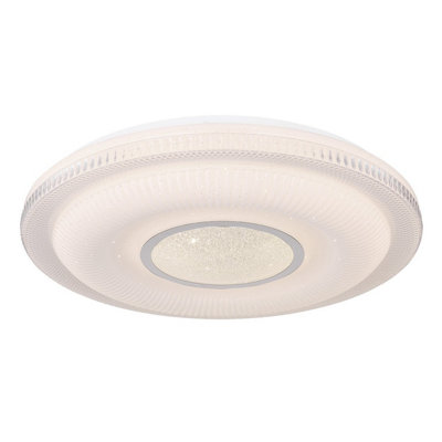 B&Q -  Luminosa Magnifique Integrated Led Semi Flush Ceiling Light White Led Dimmable 3000-6500K Remote Control Tuya Smart