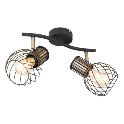 Netlighting Unisex Black Argusto Twin Ceiling Spotlight Matt 2X E27 Size 2 - Image 3