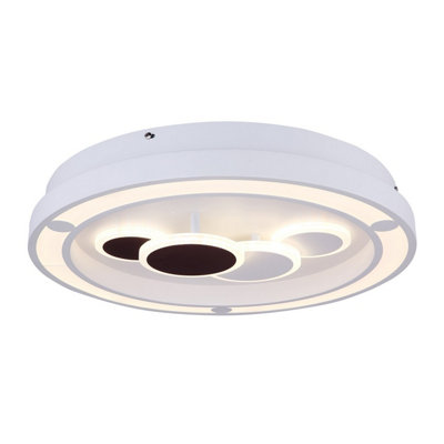 B&Q -  Luminosa Kolli Integrated Led Semi Flush Ceiling Light White Led Dimmable 3000-6000K Remote Control
