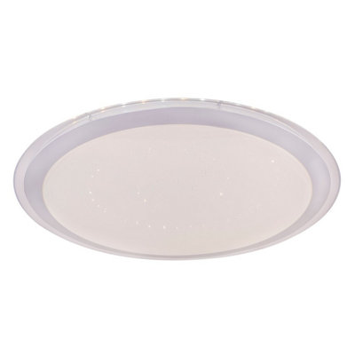 Luminosa Lighting Luminosa Carry Decorative Flush Ceiling Light White Led Dimmable 3000-6500K Remote Control Tuya Smart from B&Q