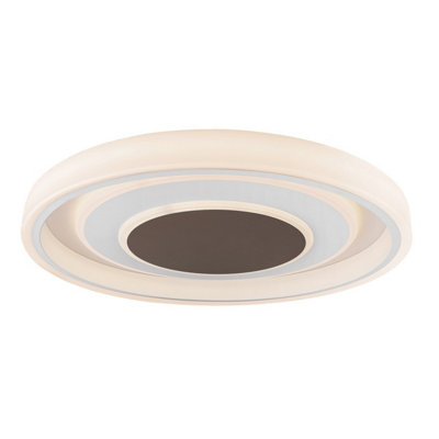 B&Q -  Luminosa Goffi 69Cm Integrated Led Semi Flush Ceiling Light White Led Dimmable 3000-6000K Remote Control