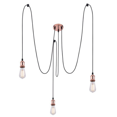 Luminosa Lighting Luminosa Oliver Cluster Pendant Ceiling Light Copper Colored 3X E27 from B&Q