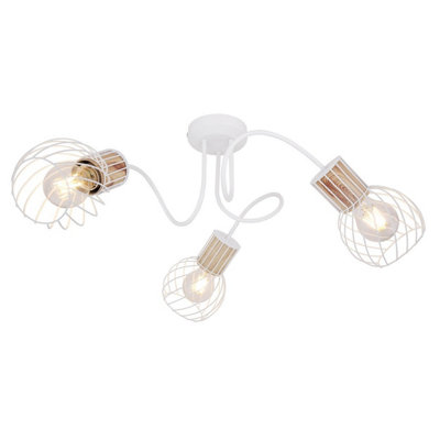 Luminosa Lighting Luminosa Luise Multi Arm Semi Flush Ceiling Lamp White 3X E27 from B&Q
