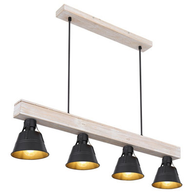 Luminosa Lighting Luminosa Günther Bar Pendant Ceiling Light Natural Color 4X E27 from B&Q