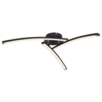Luminosa Lighting Luminosa Tansy I Integrated Led Semi Flush Ceiling Light Matt Black 3X Led 3000-4000K from B&Q