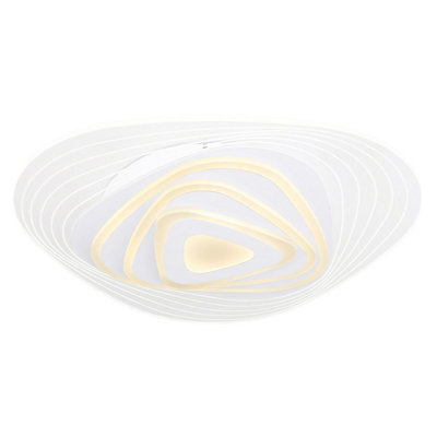 Luminosa Lighting Luminosa Jocelyn Round Integrated Led Semi Flush Ceiling Light White Led Dimmable 3000-6500K Remote Control Tuya Smart from B&Q
