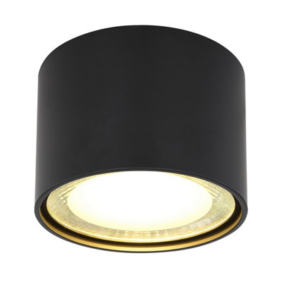 Luminosa Lighting Luminosa Serena Surface Mounted Downlight Matt Black Clear Glass Shade Led 3000K from B&Q