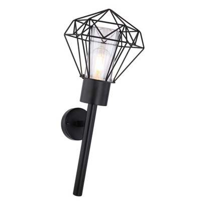 Luminosa Lighting Luminosa Horace Torch Outdoor Wall Lamp Black Ip44 1X E27 from B&Q