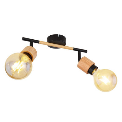 B&Q -  Luminosa Jorna Twin Ceiling Spotlight Matt Black 2X E27