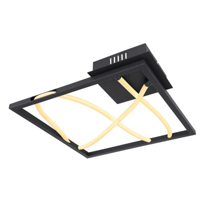 Luminosa Lighting Luminosa Kaia Integrated Led Semi Flush Ceiling Light Metal 4X Led 3000K from B&Q