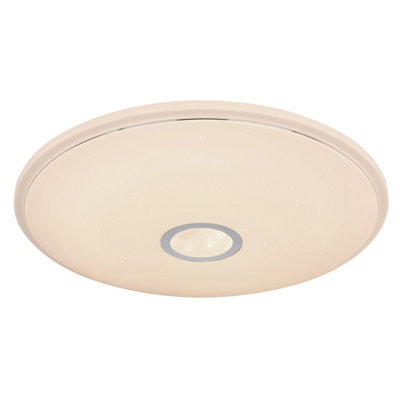 B&Q -  Luminosa Connor 50Cm Flush Ceiling Light White 1X Rgb Led Dimmable 2700-6500K Remote Control Timer Tuya Smart