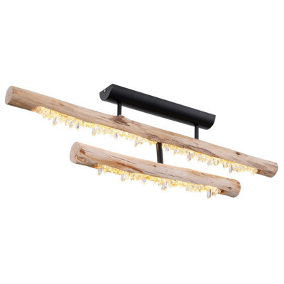 Luminosa Lighting Light Luminosa Ing Luminosa Felicitas Semi Flush Ceiling Wood Led 3000K Size 30