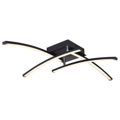 Luminosa Lighting Luminosa Tansy I Integrated Led Semi Flush Ceiling Light Matt Black 4X Led 3000-4000K from B&Q