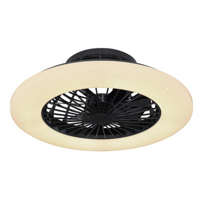 Luminosa Lighting Luminosa Travo Ceiling Fan Black Led Dimmable 3000-6500K Remote Control Timer from B&Q