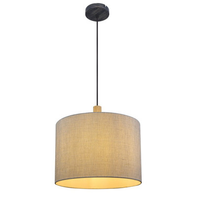 B&Q -  Luminosa Roger Cylindrical Pendant Ceiling Light Matt Black 1X E27