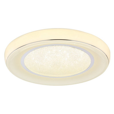 Luminosa Lighting Luminosa Mickey Decorative Flush Ceiling Light White Led Dimmable 2700-6500K Remote Control Timer from B&Q