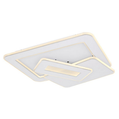 Luminosa Lighting Luminosa Kique Integrated Led Semi Flush Ceiling Light White Led Dimmable 3000-6500K Remote Control Tuya Smart from B&Q