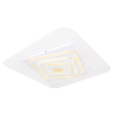 Luminosa Lighting Luminosa Jocelyn Sqaure Integrated Led Semi Flush Ceiling Light White Led Dimmable 3000-6500K Remote Control Tuya Smart from B&Q