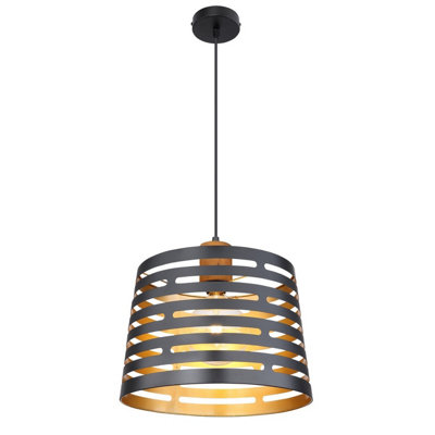 Luminosa Lighting Luminosa Ablona 35Cm Cylindrical Pendant Ceiling Light Matt Black 1X E27 from B&Q