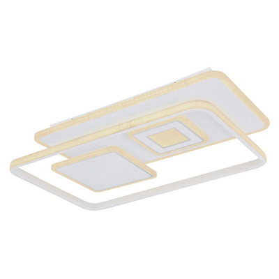 Luminosa Lighting Luminosa Roderick 44X65Cm Integrated Led Semi Flush Ceiling Light White Led Dimmable 3000-6000K Remote Control from B&Q