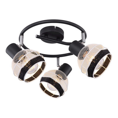 Luminosa Lighting Luminosa Griddy Ceiling Spotlight Clusters Matt Black 3X E27 from B&Q