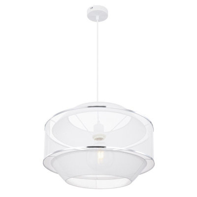 Luminosa Lighting Luminosa Vigatto Cylindrical Pendant Ceiling Light White 1X E27 from B&Q