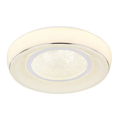Luminosa Lighting Luminosa Mickey Decorative Flush Ceiling Light White Led Dimmable 2700-6500K Remote Control from B&Q
