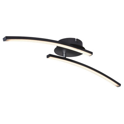 Luminosa Lighting Luminosa Tansy I Integrated Led Semi Flush Ceiling Light Matt Black 2X Led 3000-4000K from B&Q