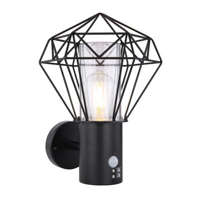 Luminosa Lighting Luminosa Horace Pir Outdoor Wall Lamp Black Ip44 1X E27 from B&Q