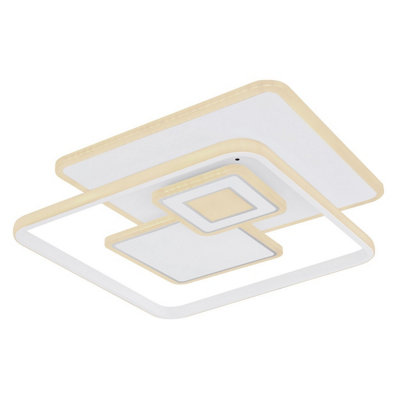 Luminosa Lighting Luminosa Roderick 50X50Cm Integrated Led Semi Flush Ceiling Light White Led Dimmable 3000-6000K Remote Control from B&Q