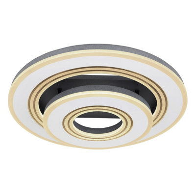 Luminosa Lighting Luminosa Jack Integrated Led Semi Flush Ceiling Light White Led Dimmable 2700-6000K Remote Control from B&Q