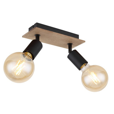 Luminosa Lighting Luminosa Martha Twin Ceiling Spotlight Black 2X E27 from B&Q