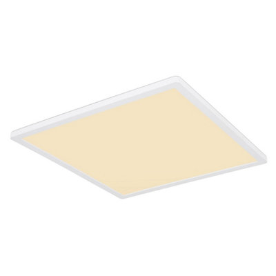 Luminosa Lighting Luminosa Sapana 42Cm Square Flush Ceiling Light White Ip44 Led 3000K from B&Q