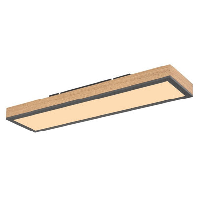 Luminosa Lighting Luminosa Doro 60X15Cm Flush Ceiling Light Graphite Led 3000K from B&Q