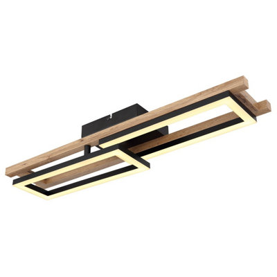 Luminosa Lighting Luminosa Illa Integrated Led Semi Flush Ceiling Light Matt Black 2X Led 3000K from B&Q