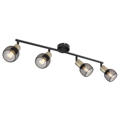 Luminosa Lighting Luminosa Fiastra Bar Pendant Ceiling Light Matt Black 4X E14 from B&Q