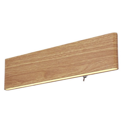 Luminosa Lighting Luminosa Siegfried 30Cm Integrated Led Wall Lamp Wood Look Led 3000K from B&Q