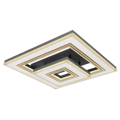Luminosa Lighting Luminosa Jack Integrated Led Semi Flush Ceiling Light White Led Dimmable 2700-6000K Remote Control from B&Q