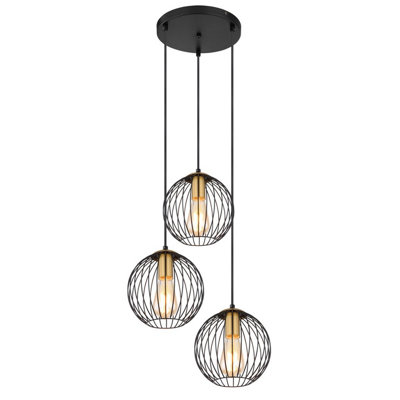 Luminosa Lighting Luminosa Eusebius Cluster Pendant Ceiling Light Black 3X E27 from B&Q