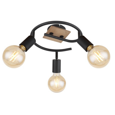 Luminosa Lighting Luminosa Martha Ceiling Spotlight Clusters Black 3X E27 from B&Q