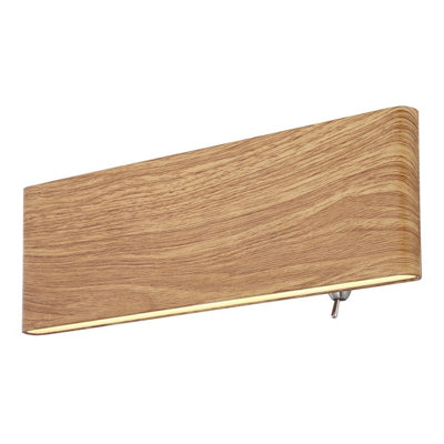 Luminosa Lighting Luminosa Siegfried 23Cm Integrated Led Wall Lamp Wood Look Led 3000K from B&Q
