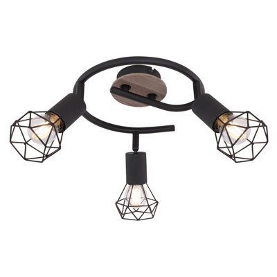Luminosa Lighting Luminosa Xara I Ceiling Spotlight Clusters Black Brown 3X E14 from B&Q