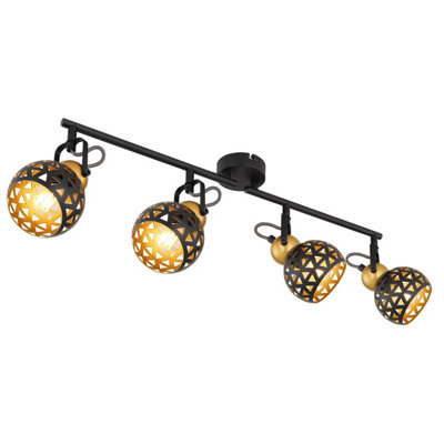 Luminosa Lighting Luminosa Sarra Ceiling Spotlight Bar Matt Black 4X E14 from B&Q
