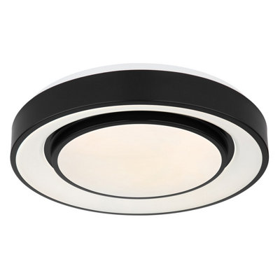 Luminosa Lighting Luminosa Sully Decorative Flush Ceiling Light Black Led Dimmable 3000-6500K Remote Control from B&Q