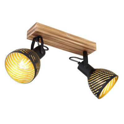 Luminosa Lighting Luminosa Lenna Twin Ceiling Spotlight Dark Brown 2X E27 from B&Q